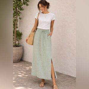Universal Thread Light Green Cotton Skirt